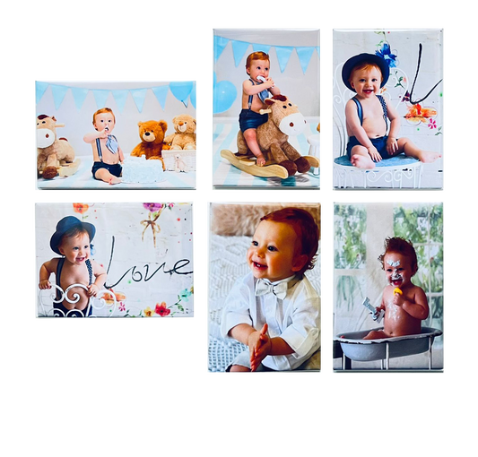 Pack de 6, com fotos da sessão de 1 ano