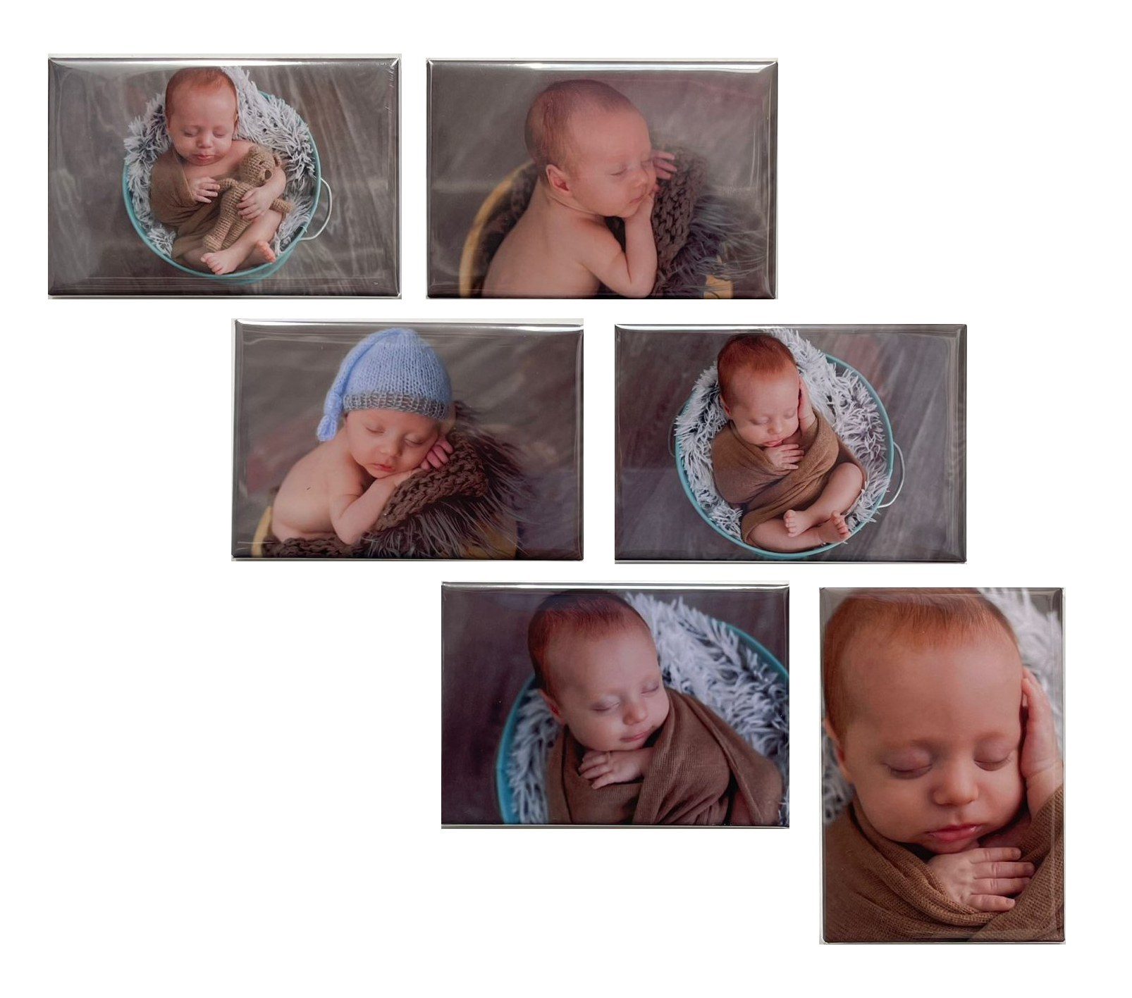 Pack de 6 com fotos recem nascido